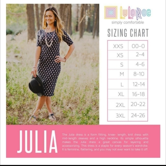 Lularoe Julia Dress, Rose Print - Picture 7 of 7